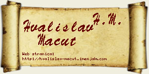 Hvalislav Macut vizit kartica